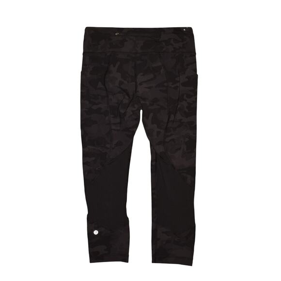 LULULEMON $88 Pace Rival Crop 22" Incognito‎ Camo Gray Black Luxtreme Size 6 - Picture 2 of 3